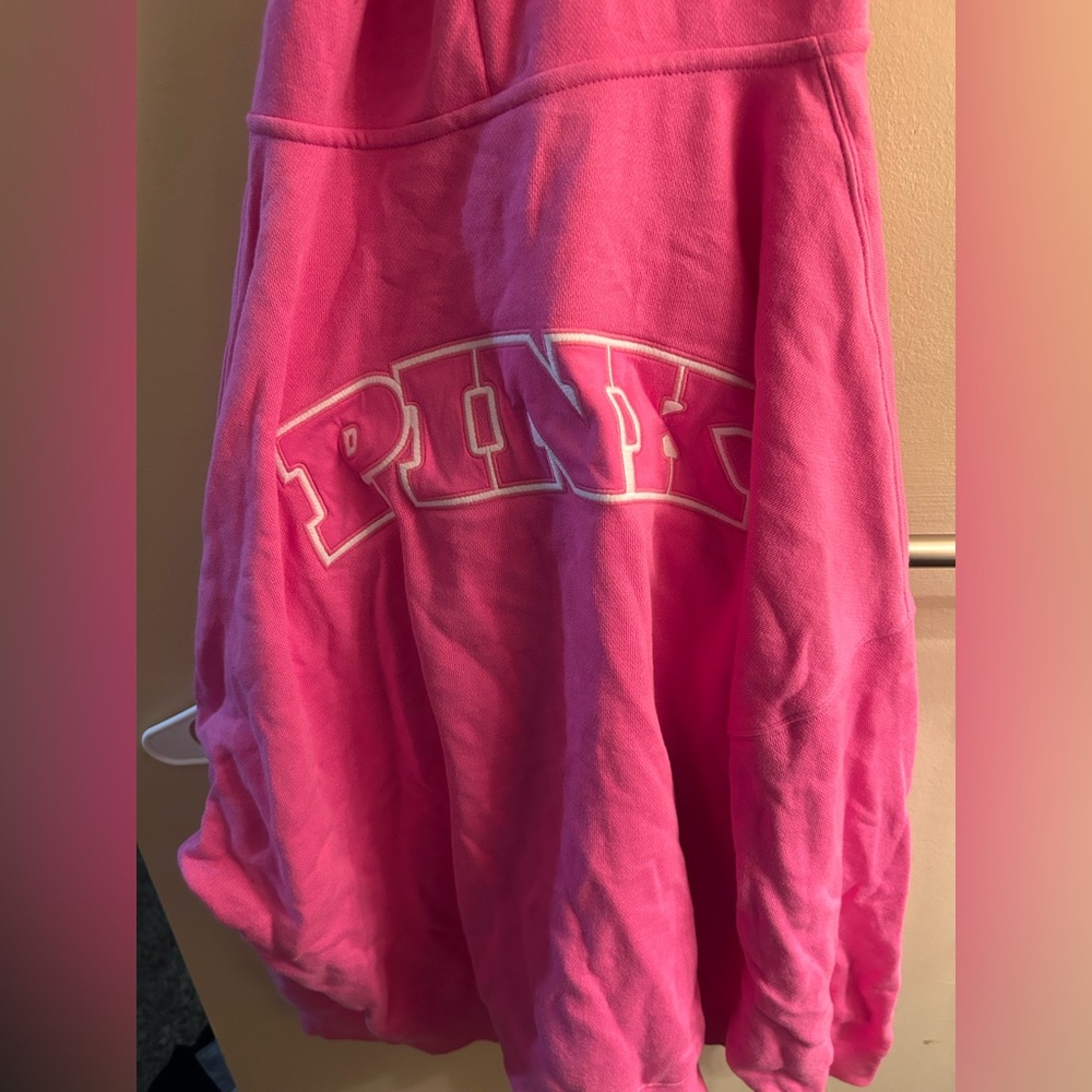 Pink Logo Zip-Up Hoodie